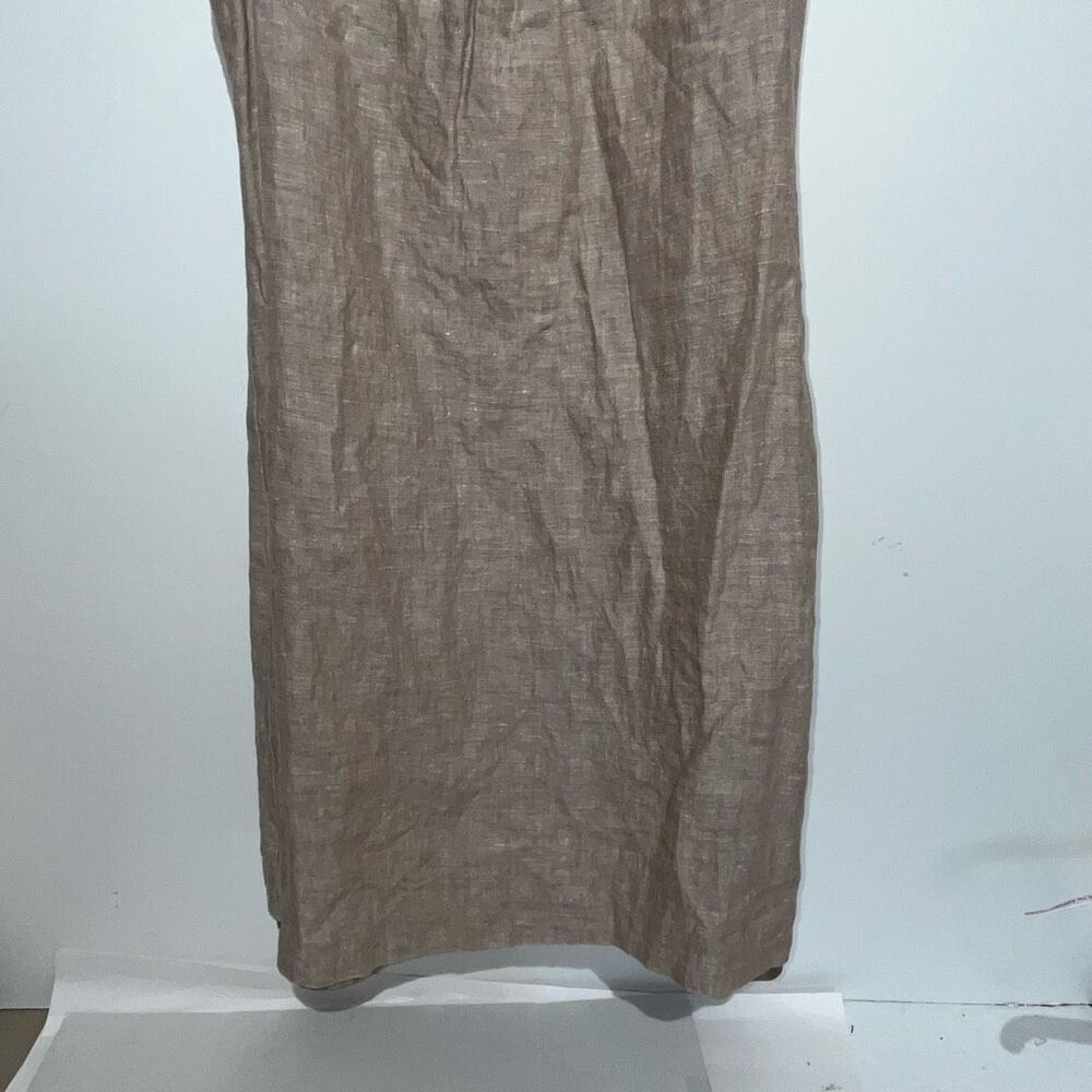 Madison Women's Brown Linen Sleeveless Tweed Lined Shift Mini Dress Size 4 - Picture 2 of 10